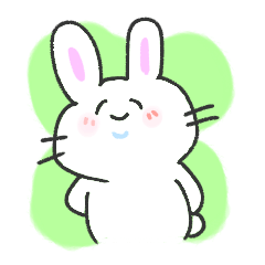 [LINEスタンプ] にっこりしたうさぎちゃん