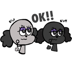 [LINEスタンプ] 仲良しこよしトイプードル姉妹