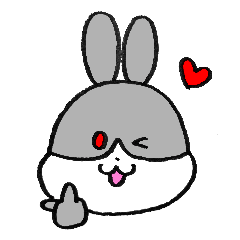[LINEスタンプ] うさぎのまん丸くん