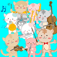[LINEスタンプ] ゆるい猫と楽器の画像（メイン）