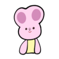 [LINEスタンプ] こわいかおのうさぎさん
