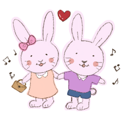 [LINEスタンプ] はっぴーピンクうさぎ