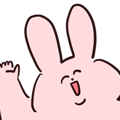 [LINEスタンプ] 等身大うさ