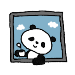 [LINEスタンプ] 窓越しに何か言ってくるパンダ①