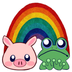 [LINEスタンプ] 蛙と子豚