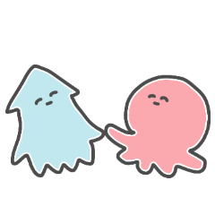 [LINEスタンプ] ゆるいイカとタコ