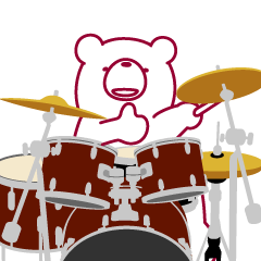 [LINEスタンプ] 動くクマ。クマなのにドラムをたたく。の画像（メイン）
