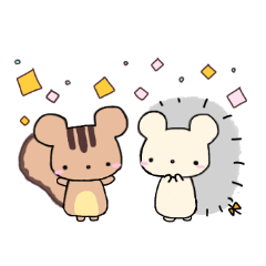 [LINEスタンプ] ハリネズミとリス