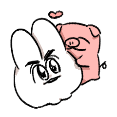 [LINEスタンプ] ウサギとブタと仲間たち