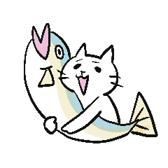 [LINEスタンプ] ねこのまうまうとブリのブリトニー