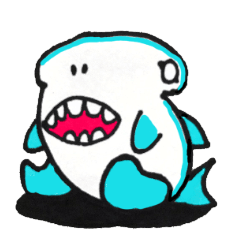 [LINEスタンプ] 鮫のハンマーヘッドサメザメ君
