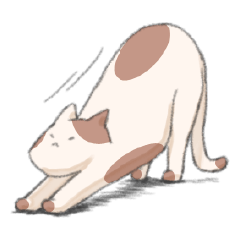 [LINEスタンプ] 全12種ねこのスタンプ/茶白のぶち猫の画像（メイン）