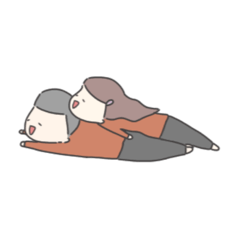 [LINEスタンプ] 仲良いふたり