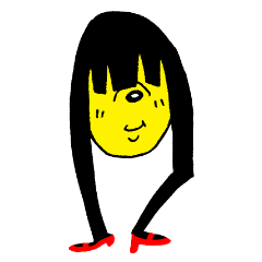[LINEスタンプ] あの子はかわいい髪長娘。