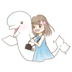 [LINEスタンプ] ベルーガと女の子 2