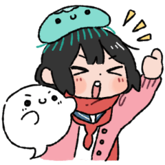 [LINEスタンプ] 少女とクラゲとオバケ