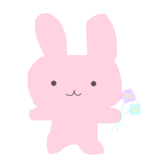 [LINEスタンプ] 丸いうさぎとかお