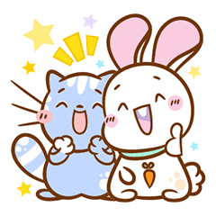 [LINEスタンプ] もふカワ ラマ、ネコ、うさぎ、女の子