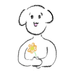 [LINEスタンプ] 白いわんさん