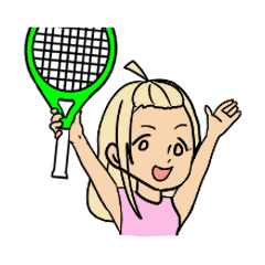 [LINEスタンプ] テニス（女の子）の画像（メイン）
