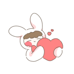 [LINEスタンプ] 白うさぎモコ