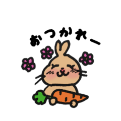 [LINEスタンプ] 茶色いうさぎさんのゆるスタンプ