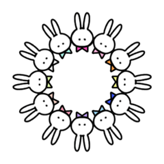 [LINEスタンプ] 新 カラフルなうさぎ達