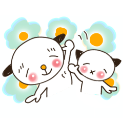 [LINEスタンプ] たれ目犬とこねこのほのぼのな日常③