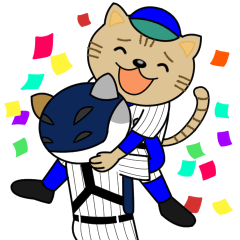 [LINEスタンプ] 猫のプロ野球選手