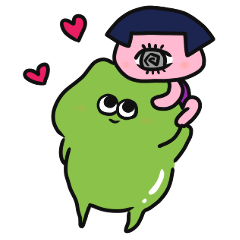 [LINEスタンプ] かえちゃんとおはぎちゃん