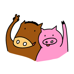 [LINEスタンプ] 豚bb ＆ 馬bb 第二弾