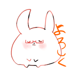 [LINEスタンプ] もっさりうさ