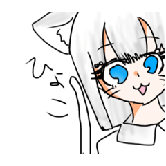 [LINEスタンプ] 白猫ちゃん。
