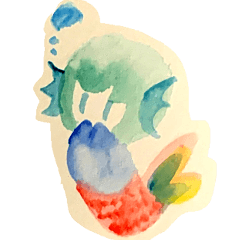 [LINEスタンプ] 人魚の女の子 水彩