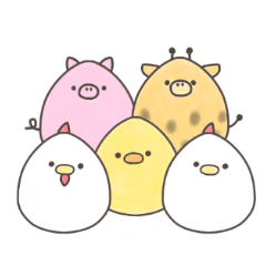 [LINEスタンプ] たまごのどうぶつさん。 