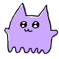 [LINEスタンプ] むらさきいろのねこ1