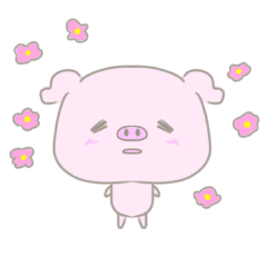 [LINEスタンプ] ピンクのこぶたちゃん