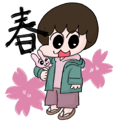 [LINEスタンプ] モコちゃんは春の中