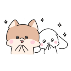 [LINEスタンプ] 仲良しうさぎいぬ