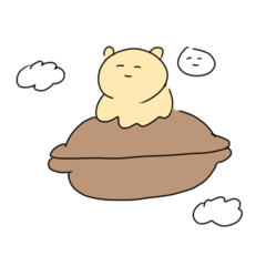[LINEスタンプ] しっぽ探す犬と生クリーム 旅の途中
