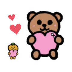 [LINEスタンプ] クマのまーくんとみかんのゆみかん