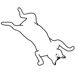 [LINEスタンプ] 変なポーズの猫