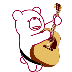 動くクマ。クマなのにギター弾き語り。
