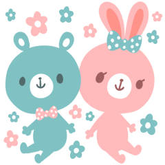 [LINEスタンプ] 使える★うさくま★パステル
