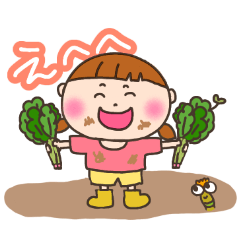 [LINEスタンプ] 【ニコニコ元気おんなのこ】Ⅰ