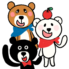 [LINEスタンプ] くまクマくま♡仲良しくまさんやってきた