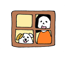 [LINEスタンプ] 犬とおかっぱ子。