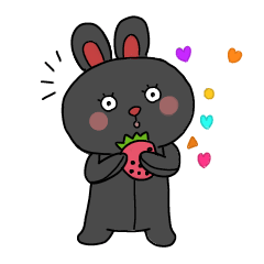 [LINEスタンプ] こよなく愛する黒うさぎ