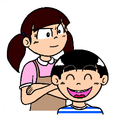 [LINEスタンプ] 丸顔くんと不機嫌な女子の画像（メイン）