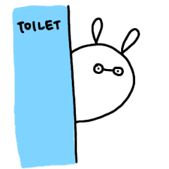 [LINEスタンプ] トイレに行きたいめがねうさぎ